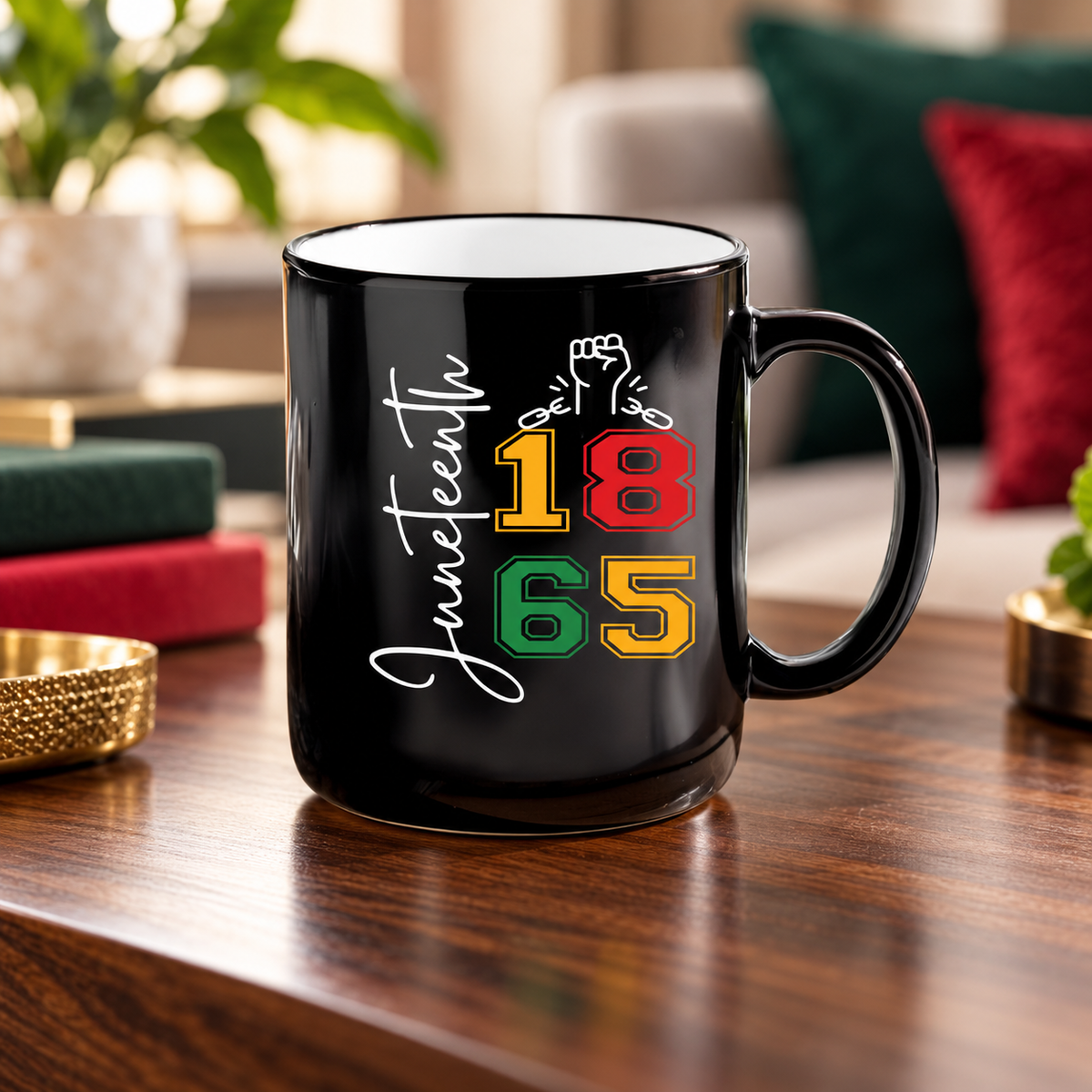 Juneteenth 1865 Mug in a styled lifestyle setting