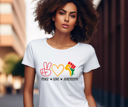 Peace Love Juneteenth — Symbols Tee