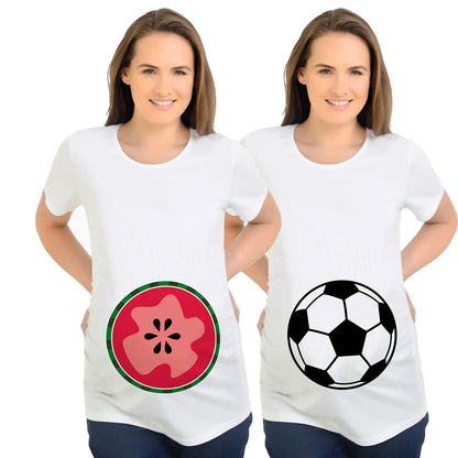 Maternity T-Shirt – Watermelon Basketball Print Breastfeeding Tee