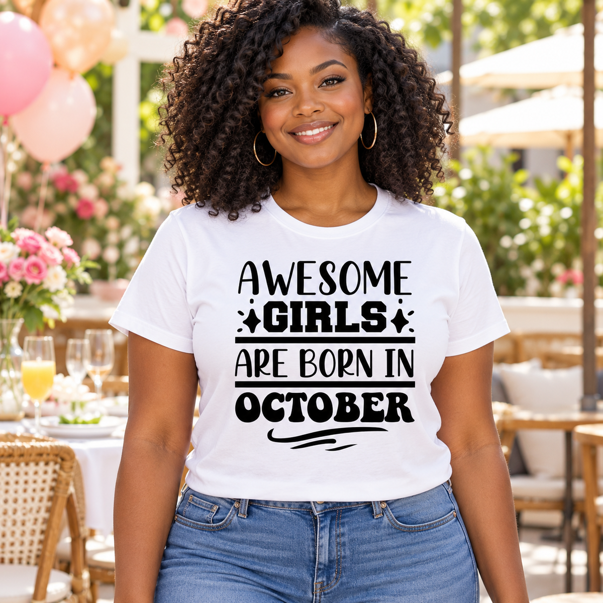 Awesome Girls Are Born in October Tee