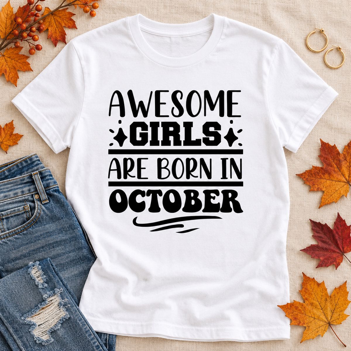 Awesome Girls Are Born in October Tee