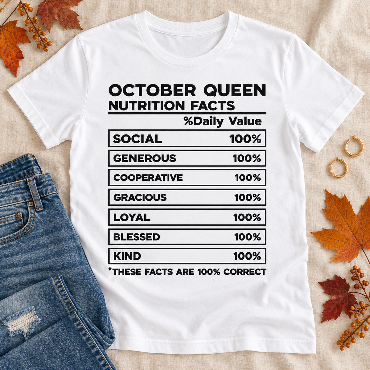 October Queen Nutrition Facts Tee