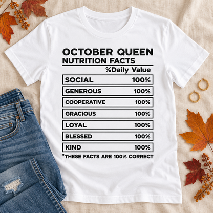 October Queen Nutrition Facts Tee