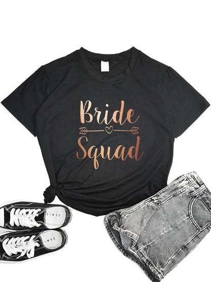 Team Bride Squad T-Shirts 2022 – Black Bridesmaid & Hen Party Tees