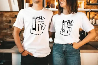 Wedding Fingers Shirt – Mr and Mrs Engagement Ring Tee