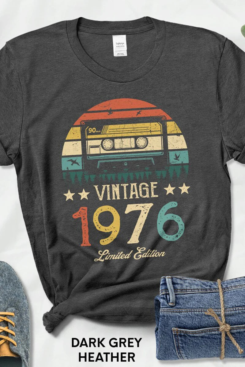 Retro Cassette 48th Birthday T-Shirt – Made in 1976