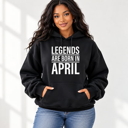 Black woman wearing Legends Are Born in April Sweater