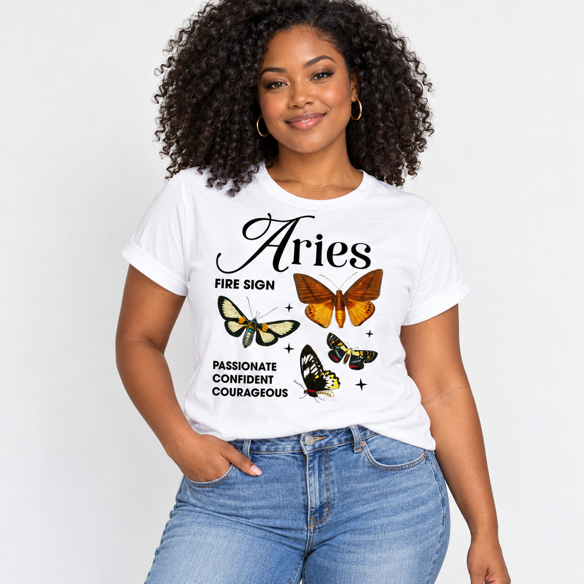 Black woman wearing Aries Collage Tee