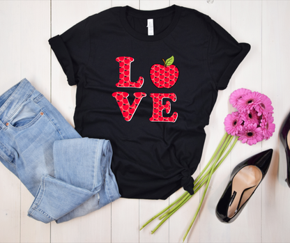 Love Tee with Teacher’s Apple — styled garment