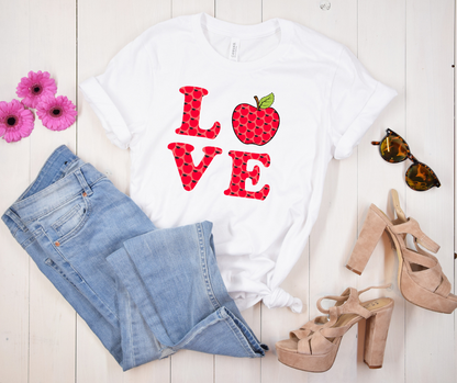 Love Tee with Teacher’s Apple — styled garment