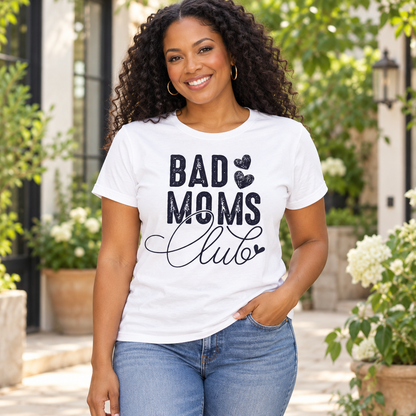 Bad Moms Club Tee — Black woman wearing the garment