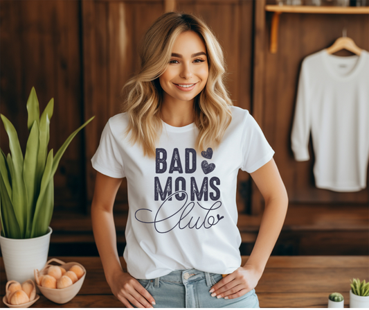 Bad Moms Club Tee — white woman wearing the garment